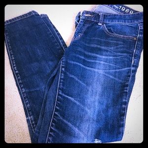 Distressed Skinny Ankle Jeans